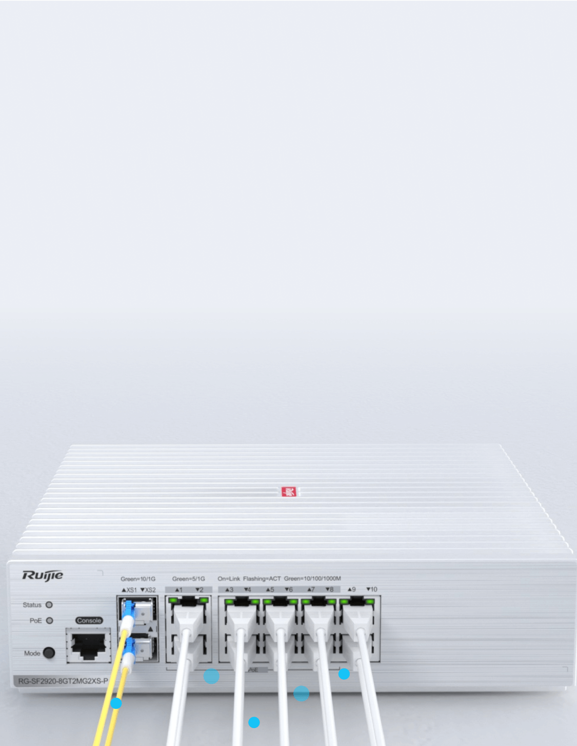 Campus Switches RG-SF2920-8GT2MG2XS-P 8-Port GE All-Optical PoE